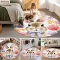 thumbnail image 5 of Round Rug 6Ft Washable Non-Slip, Easter Bunny Circle Area Rugs for Living Room Bedroom, Spring Tulips Vintage Botanical Pastoral Indoor Floor Mats Carpet Runner for Home Decor Aesthetic, 5 of 8