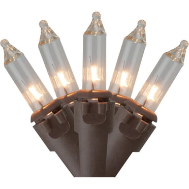35-Count Christmas String Lights With Brown Wire - Primitive Farmhouse Craft Decor, Indoor/Outdoor