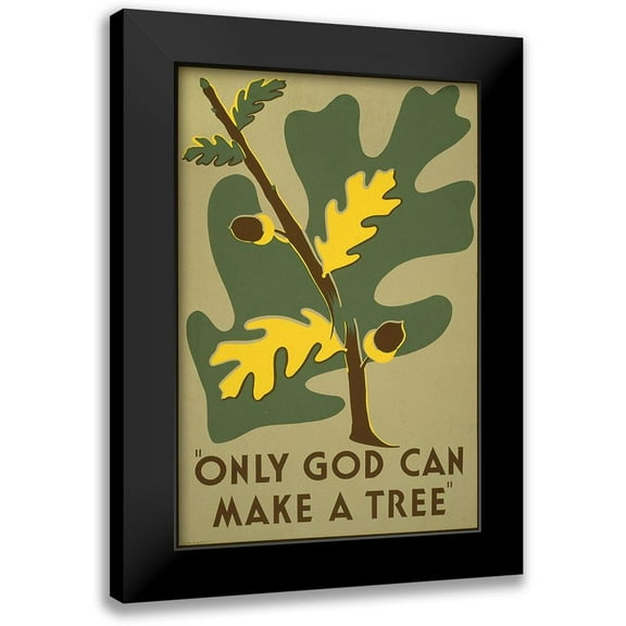 Clough, Stanley Thomas 11x14 Black Modern Framed Museum Art Print Titled - Only God Can Make a Tree, 1938