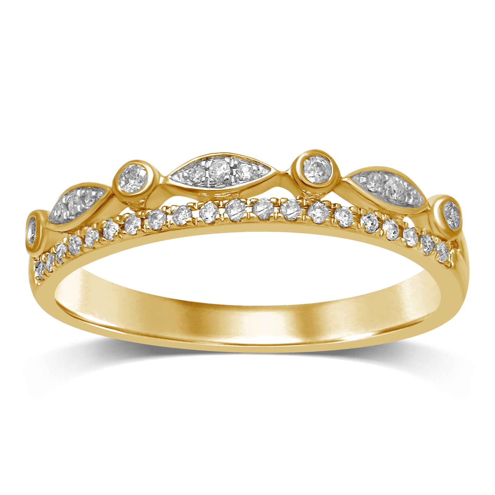 Diamond Jewel 10K Gold 1/6 Cttw Diamond Crown Anniversary Ring Band ...