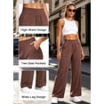 thumbnail image 5 of Cadmus Womens Plus Size High Waist Stretch Wide Leg Lounge Pants Loose Fit Yoga Workout Sweatpants with Pockets, Dark Brown, 2XL, 5 of 9