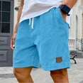 thumbnail image 2 of Men’s Multi-Color Corduroy Lounge Shorts, Elastic Drawstring Waist with Pockets, Relaxed Fit for Home & Daily Activities Sky Blue 2XL, 2 of 5