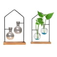 thumbnail image 4 of Maceta hidropónica para plantas, transparente, de madera, para escritorio Doble, 4 of 9