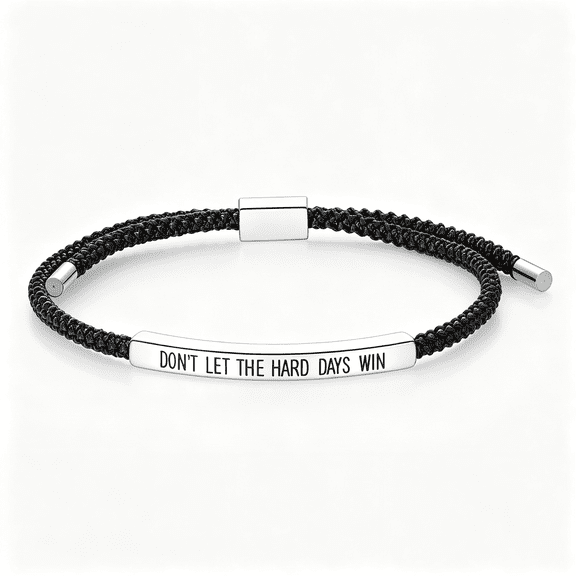 DESIGNICE Dont Let the Hard Days Win Bracelet for Women Men, Handmade Braided Adjustable Wrap Stainless Steel to My Daughter/Best Friend Inspirational Gifts Ladies Jewelry