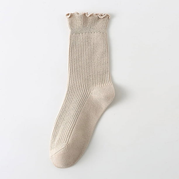 Zhuge 10 pares de calcetines de algodón para mujer, finos, suaves, cómodos, transpirables, por encima del tobillo, para negocios, informales (caqui)
