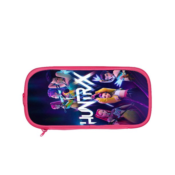 Kpop Demon Hunters Large Pencil Case with Zipper 9" Storage Pen Bag Organizer Stationery, Portable Makeup Bag Best Cute Xmas Collectible Birthday Gift