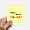 thumbnail image 1 of World's Okayest Engineer Best Quote Sticker Square 4inch Wall Suitcase Laptop Decal 8pcs, 1 of 1