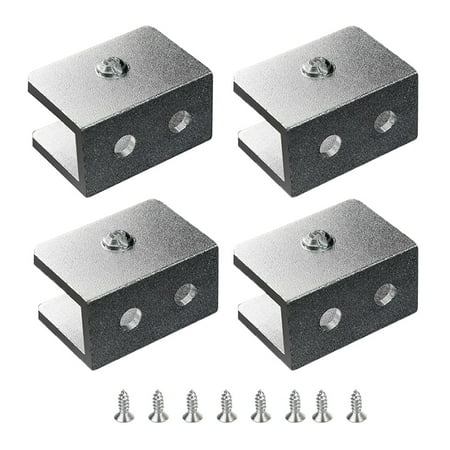 

TureClos 4pcs Glass Clamp Bathroom Staircase Handrail Glass Fence Bracket Aluminum Alloy Flat Base