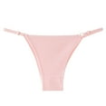 thumbnail image 3 of FAIWAD Women's 3 Pack Cotton Thongs Adjustable String Ribbed G-Strings Low Waist Breathable Panties, 3 of 3