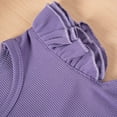 thumbnail image 6 of Cethrio Summer Outfit Sets for Kids Girls, Casual Cotton Flutter Sleeve T-shirts & Shorts Sets Purple Size 4T, 6 of 8