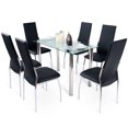 thumbnail image 3 of Modern Rectangular Tempered Glass Top Dining Table Kitchen Dining Room Furniture, 3 of 4