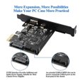 thumbnail image 2 of PCI-E 1X To USB 3.2 Gen1 USB3.2 Type-C Front Adapter Card 2 Ports (Type C+ Type A) Expansion Card, 2 of 5