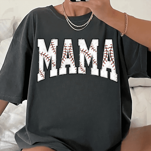 Mama Baseball Graphic Tee – Sporty Mom Vibes Shirt