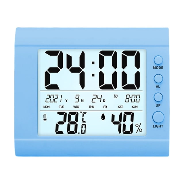 Digital Clock Large Display,Small Digital Clock Indoor Electronic Temperature Hygrometer Luminous Large Screen Digital Display Desktop Small Alarm Clock Household Temperature Hygrometer