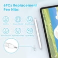thumbnail image 3 of 6 Pack Apple Pencil USB-C Tips, Replacement Tips for Apple Pencil 1st/2nd Generation, Apple Pencil Spare Nibs for ipad Pen, No Wear Out Precise Control Tips Plastic/Metal iPencil Tips,White/Clear, 3 of 8