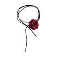 thumbnail image 3 of Flower Lace up Necklace Large Flower Choker Collar Necklaces Festival Bride Red 3, 3 of 8
