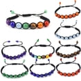 thumbnail image 2 of Nvzi-a Handmade Beaded Bracelet, Suitable for Men and Women, Colorful Round Natural Stone Weaving Bracelet (Colorful A Style), 2 of 2
