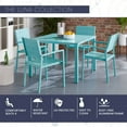 thumbnail image 2 of Mod Furniture Luna 5-Piece Modern Outdoor Patio Furniture Dining Set with All-Weather Aluminum Frames, 4 Slat Dining Chairs and 41" Square Slat Table - LUNADN5PCST-CR, 2 of 8