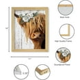 thumbnail image 6 of LH137HB-Highland Cow Wall Art: Farmhouse Cow Picture with White Flower Wall Decor Cow Prints Poster for Bedroom Bathroom Kitchen Home Decor, 6 of 6
