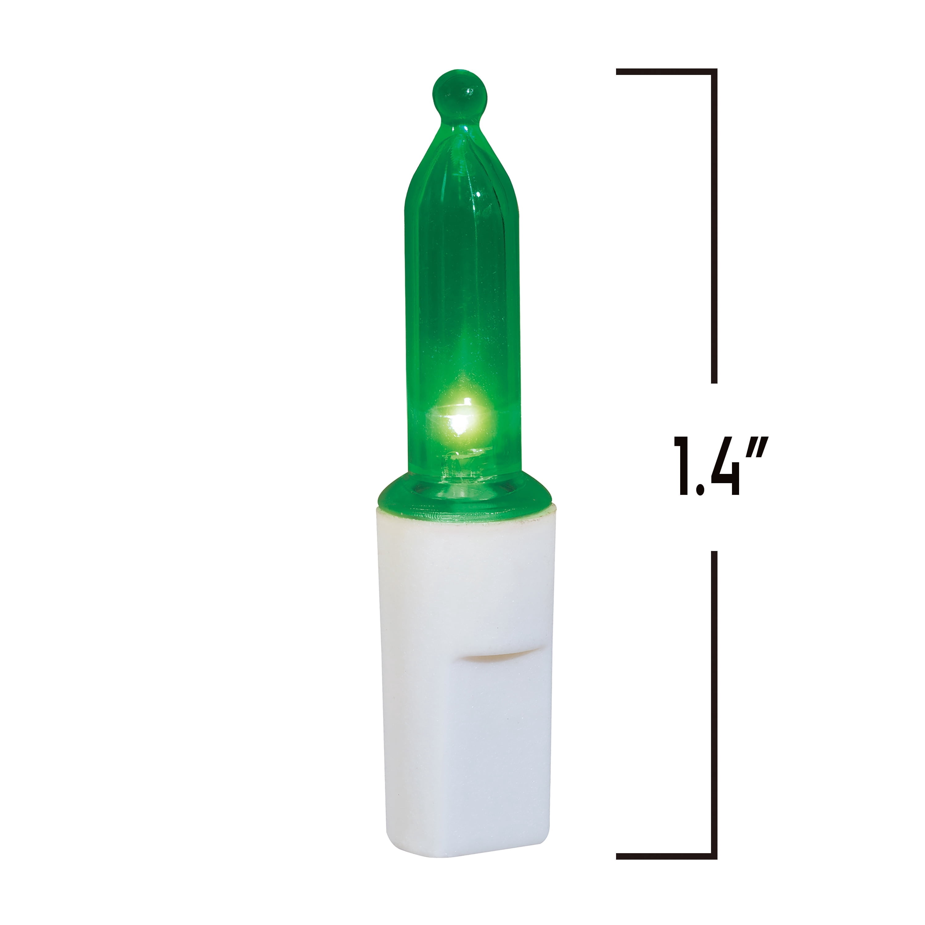 Indoor/Outdoor 100-Count LED Mini Christmas String Lights, Green, White Wire, 19.5', by Holiday Time