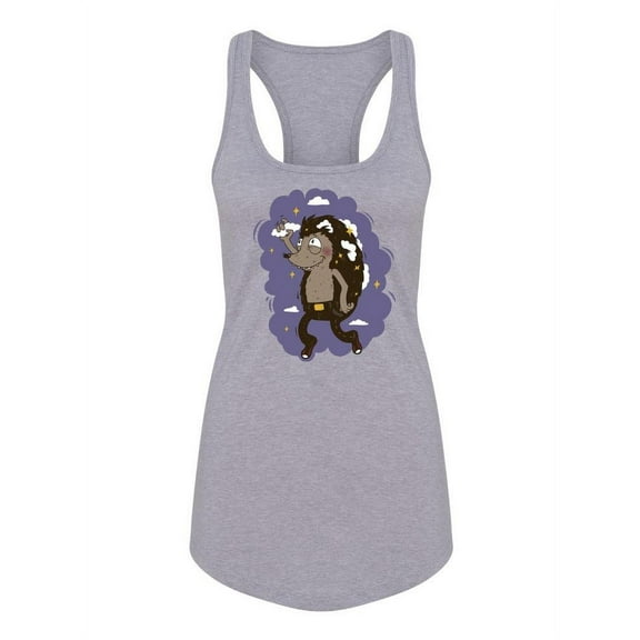 Hedgehog Among The Stars. Racerback Tank Women -Image by Shutterstock, Female x-Large
