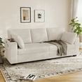 thumbnail image 6 of Rophefx 82" Comfy 3 Seat Sofa,Corduroy Deep Seat 3 Seater Couch with USB Ports,Cup Holders,Modern Loveseat Sofa for Small Spaces, Living Room, Bedroom,White, 6 of 9
