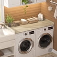 thumbnail image 2 of Homieasy Washer and Dryer Countertop, Laundry Room Organization with Non-Slip Pads, Wood Shelf Topper with Round Corner Edge Rails, Laundry Folding Organizer for Laundry, White Oak, 2 of 7