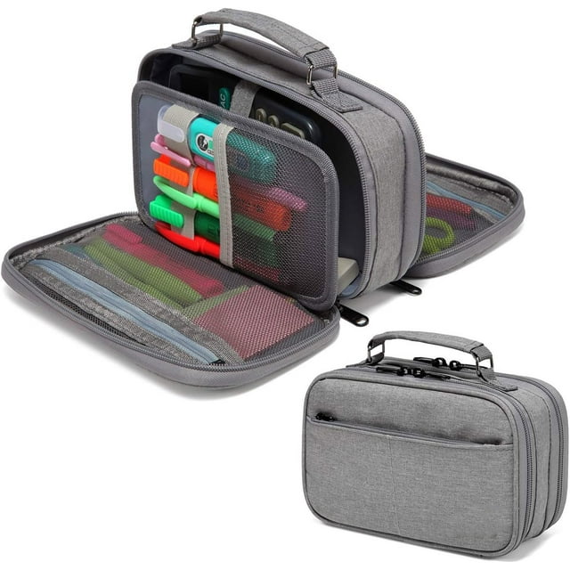 Estuche Grande, Estuches Lápices Papelería con Compartimento para Oficina Trabajo