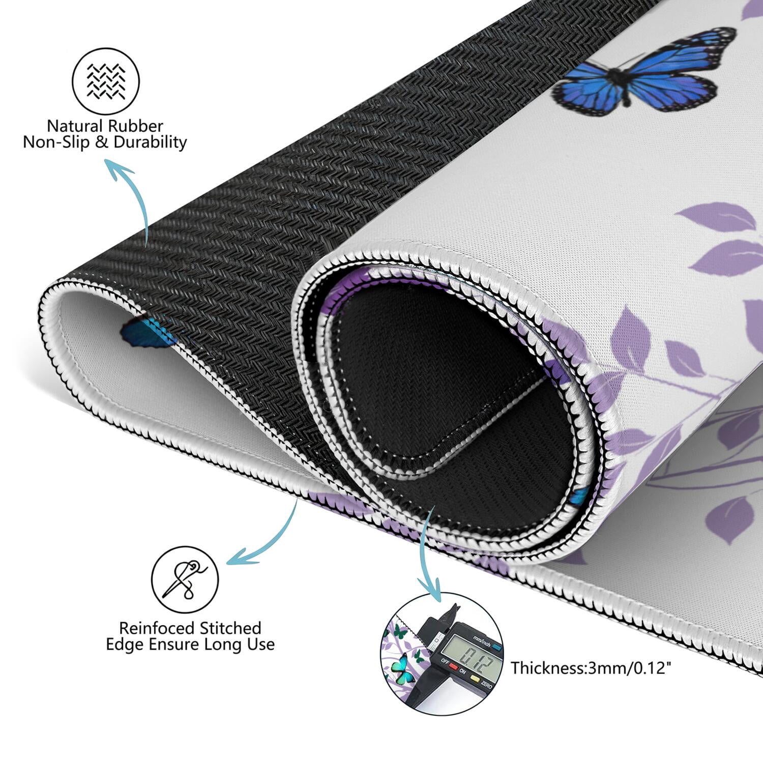 Elegant Mahjong Mat for Table, 31.5*31.5in Anti Slip American Mahjong Table Cloth, Noise Reduction, Neoprene Mah jongg Mat with Carrying Bag & 3 Dices, Mahjong Set Gift for Board Tile Games Mats