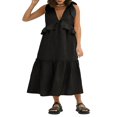 thumbnail image 1 of PENGXIANG Couleur Unie V-Cou Robe Sans Manches pour les Femmes d'Été Décontractée, 1 of 4