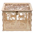 thumbnail image 3 of MasteelfCA Wooden Wedding Storage Box DIY Wedding Supplies Deer Box for Wedding Party (1 Key + 12 Rubber Rings, Large Size), 3 of 9