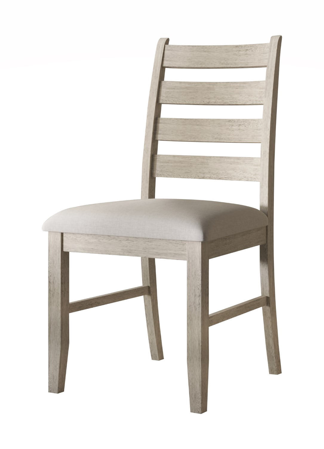 Home Design Cindy Dining Chair, Set of 6, Ladder Back Upholstered Seats, Warm Gray/Antique Gray
