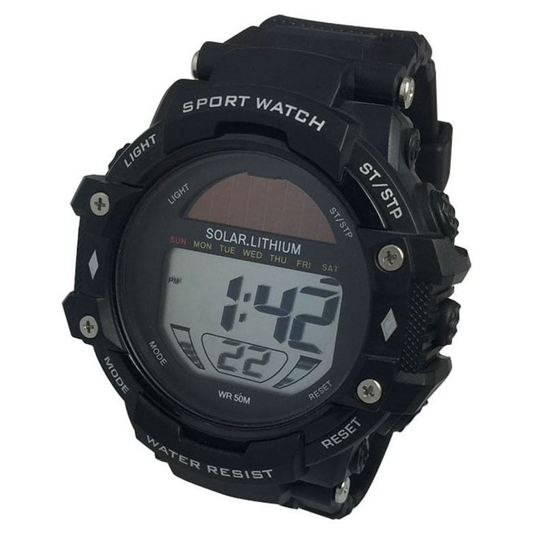 George Mens Solar Digital Wristwatch Plastic Strap