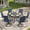 Black-Blue, variant on Vicllax 5-Piece Outdoor Patio Dining Set, 41-Inch Round Outdoor Table with Umbrella Hole and 4 Swivel Patio Chairs, Outdoor Furniture for Backyard, Garden, Deck & Porch