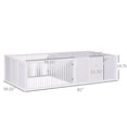 thumbnail image 3 of JERFIT 81" Extra Large Wooden Dog Whelping Box with Removable Doors, 2-Room Divider for Newborn Puppies & Mother Comfort, Indoor Whelping Pen with Non-Slip Pads, White, 3 of 8