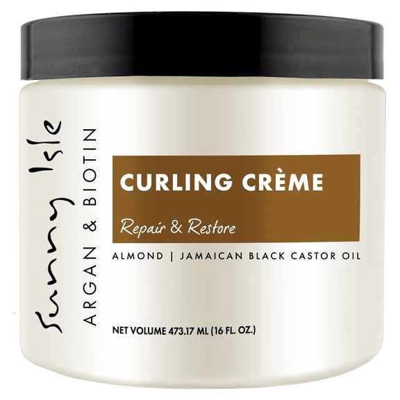 Sunny Isle Argan and Biotin Curling Crème - For Curly Hair - 16 fl oz