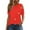 Red, variant on Fjofpr Shirts for Women under $10.00 Women'S 2024 Summer Casual And Comfortable Solid Color Cold Shoulder Button Splicing Short-Sleeved Round Neck Top/Shirt