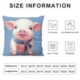 thumbnail image 5 of Chilfamy Pig Blue Ribbon Eyes Pillow Covers for Couch Sofa Indoor Outdoor, Short Plush Material, 1PC 24x24in, 5 of 5