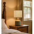 thumbnail image 3 of KAWOTI 17.75''  Green Ceramic Table Lamp, Rustic Farmhouse Bedside Table Lamp for Living Room Bedroom with Beige shade, 3 of 8