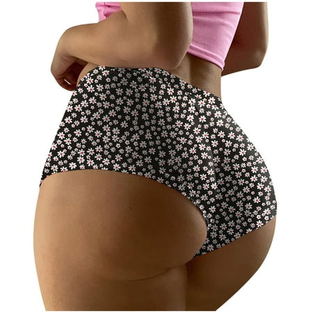 GHSOHS Womens Underwear Panty Women s Underwear Bikini Cotton Underwear Fashion High Waist Underwear Printed Seamless Breathable Panties Briefs Panties Cotton Crotch Underpants Red Briefs Postpa 3XL
