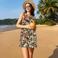 thumbnail image 3 of Fotbe Skulls1 Vestido de Verano sin Mangas para Mujer – Vestido Midi Línea A, Estilo Camiseta Floral, Vestido Playero Casual y Fluido, 3 of 7