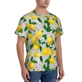 thumbnail image 2 of Bixox Men's Lemon Seamless Pattern Oil Painting Effect Printed Short Sleeve Skinny Athletic T-Shirt, 2 of 6