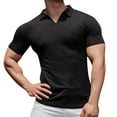 thumbnail image 6 of TBWNWG Men's Shirts Casual Solid Short Sleeve Turndown Neck Summer Tee Blouse for Men,Size 3XL, 6 of 8