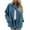Blue, variant on Women's Fleece Jacket Full Zip Casual Plus Size Warm Winter Coats Long Sleeve Trendy Fluffy Sherpa Jacket Outerwear (Black,L)
