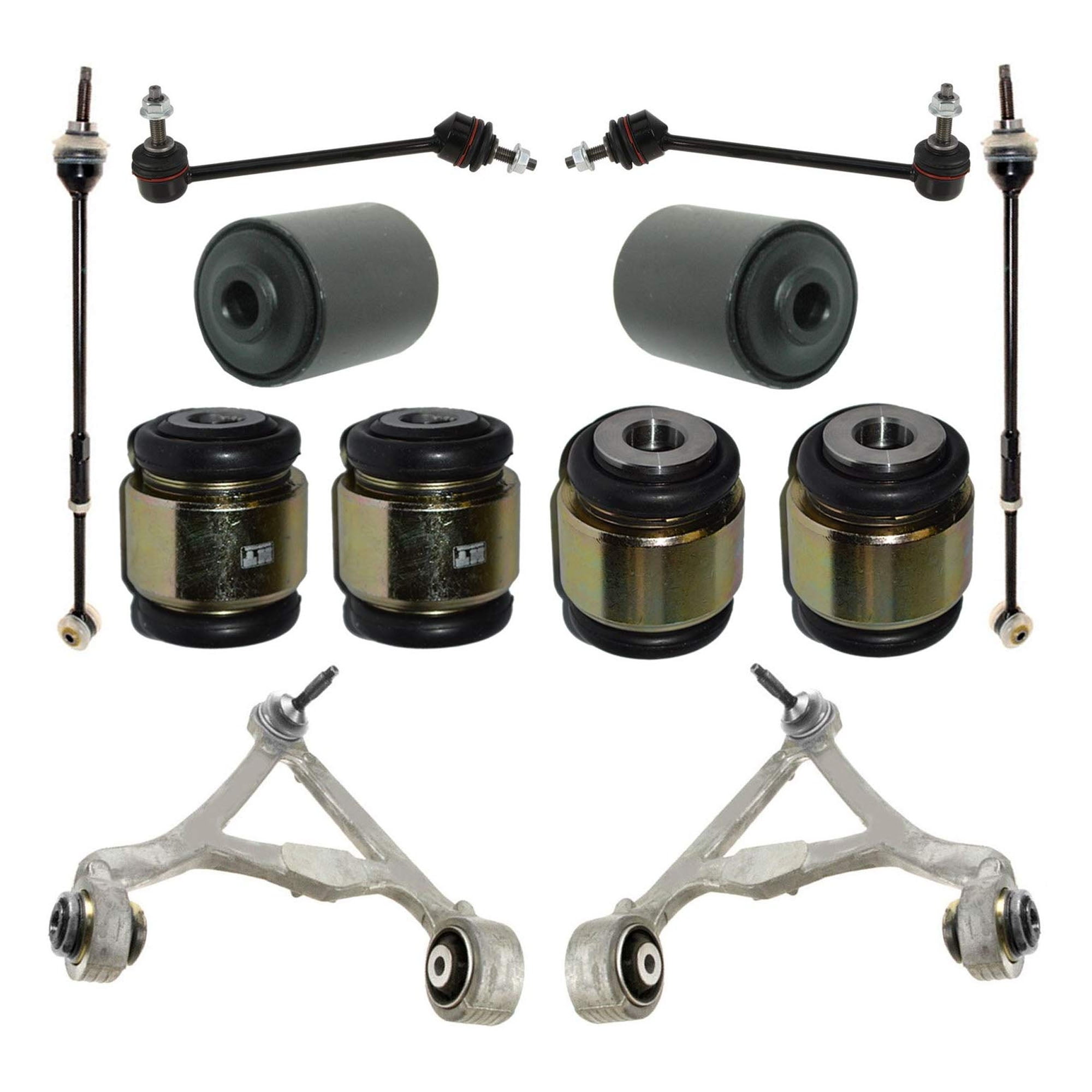 12 pc. REAR CONTROL ARMS BALL JOINT TIE ROD HYDRABUSHES SUSPENSION KIT