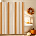 thumbnail image 5 of Orange Striped Shower Curtains for Bathroom, Modern Minimalist Stripes Farmhouse Waterproof Fabric Shower Curtain, Decorative Bathroom Curtain for Bathtub, 36"x72", No Hooks Included, 5 of 9