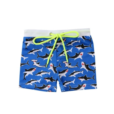 

Toddler Boy Swim Shorts Kids Shark Print Swim Trunks Beach Surfing Swimwear Short Pants