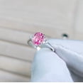 thumbnail image 2 of Natural pink sapphire ring, oval cut pink sapphire ring, 925 sterling silver ring, pink sapphire engagement ring, lab grown pink sapphire ring, 2 of 3
