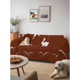 thumbnail image 6 of Brown Modern Sofa Covers for 2-3 Cushion Couch L-Shaped Sectional, Farmhouse Rabbit Abstract Art Washable Sofa Covers Slipcover for Living Room Furniture, Couch Cover Blanket 71"x134", 6 of 9