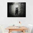 thumbnail image 2 of Nawypu  Modern Wolf Canvas Wall Art - Wild Black White Animals Picture Wildlife Wolves in Forest Peaceful Artwork Painting for Home Office, 2 of 4